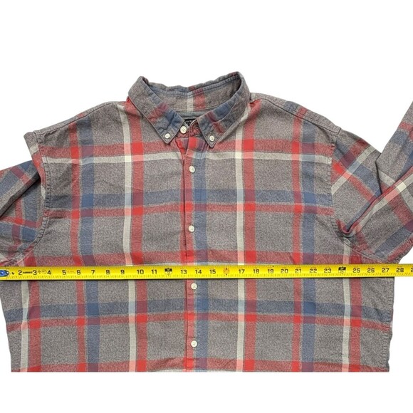 Banana Republic Luxe Flannel Plaid Camden Holiday Button Down Shirt Soft XXL - Picture 7 of 15